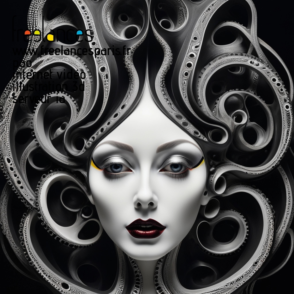 Pao mise en page internet vidéo illustration 3d serveur IA générative AI freelance paris studio de création magazines ufvcifo0